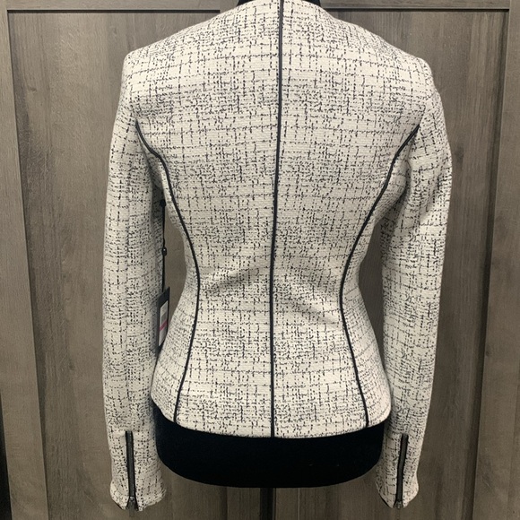 DKNY Donna Karen New York White With Black Stitching Blazer Jacket Women's XXS - Picture 8 of 14